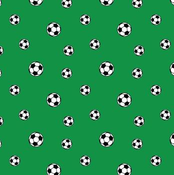Baumwolle bedruckt Fußball auf Grün